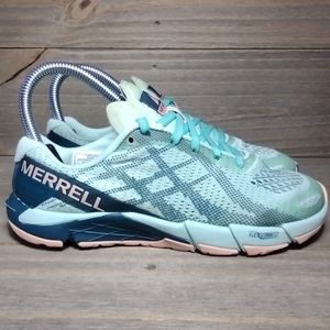 Merrell Bare Access Flex Trail Shoes Sneakers Womens Size 5 Blue